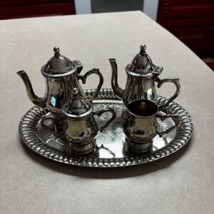 Godinger Vintage Silver Art Co Complete Mini tea/coffee 5pc SET